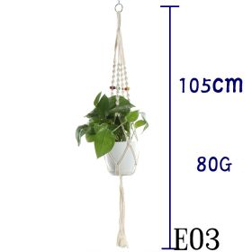Flower Pot Net Bag Beige Cotton Rope Indoor Plant Hanger Hanging Basket Sling (Option: 14 Style)